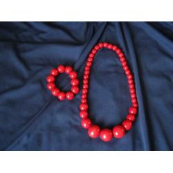 Буса "комбінована" червона